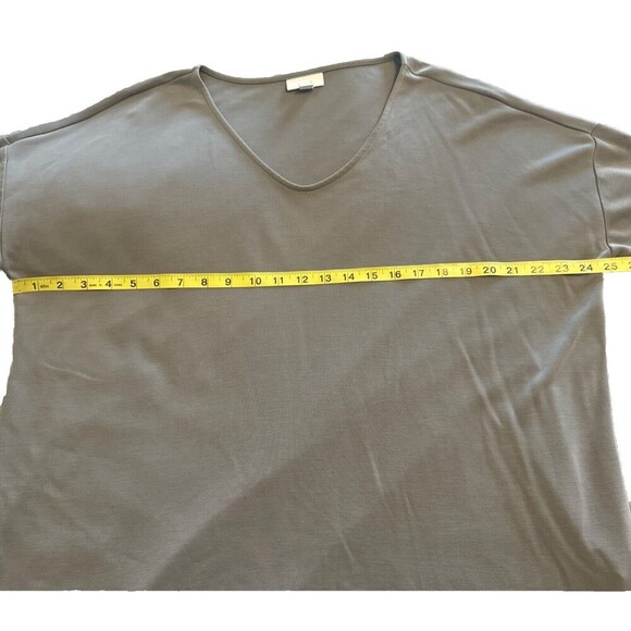 PureJill GRAY 3/4 Sleeve Tencel Modal Polyester Knit Tunic Lagenlook Sz Large - Picture 9 of 10